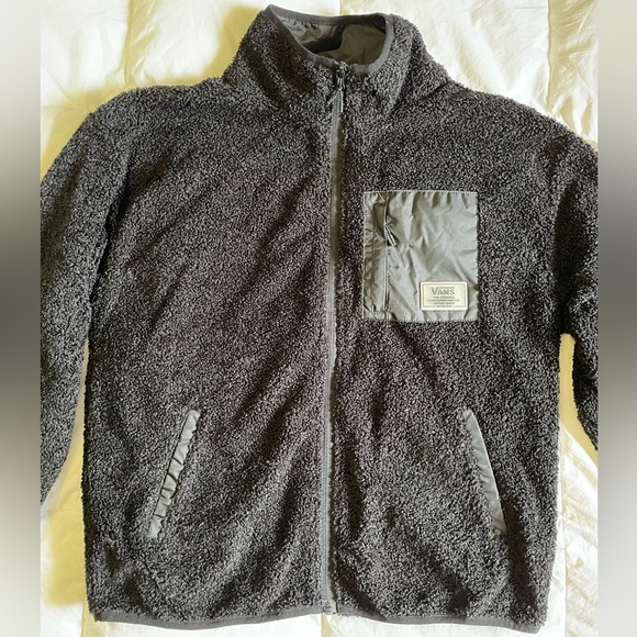 Vans womens Black Mock Neck Sherpa Zip-Up Jacket XS NWOT - Picture 2 of 15